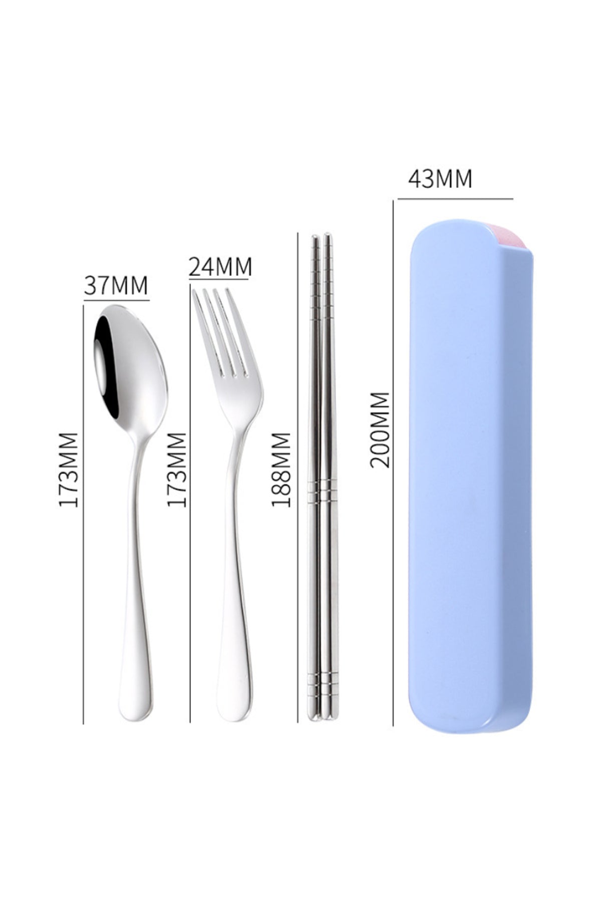 Star Babies - Spoon, Fork & Chopsticks Set - Blue