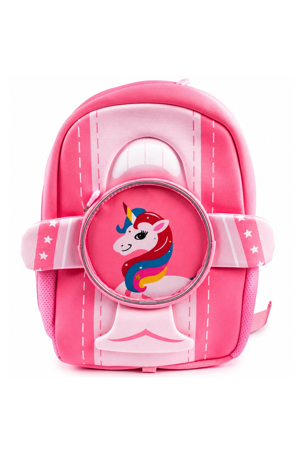 Cocobee Aeroplane Style Unicorn Printed Backpack For Girls – Pink- 16.5 inch