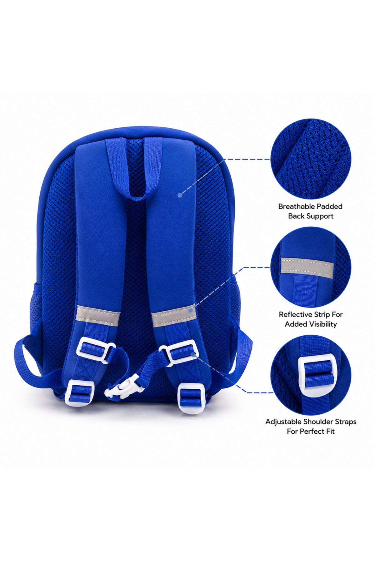 Cocobee – Aeroplane Style Dinosaur Printed Backpack For Boys – Blue- 16.5 inch
