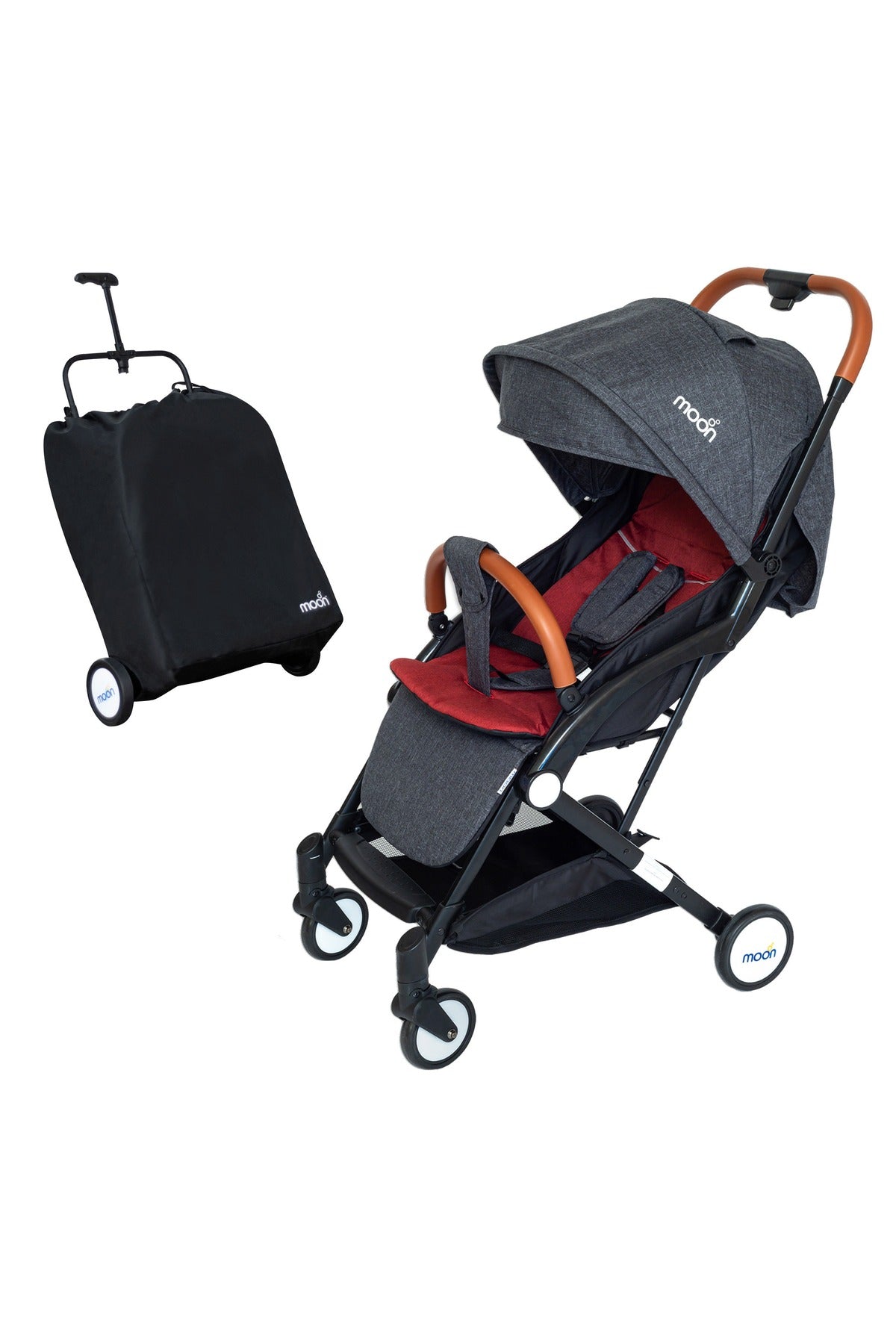 MOON Ritzi - Cabin Stroller - Black/Red
