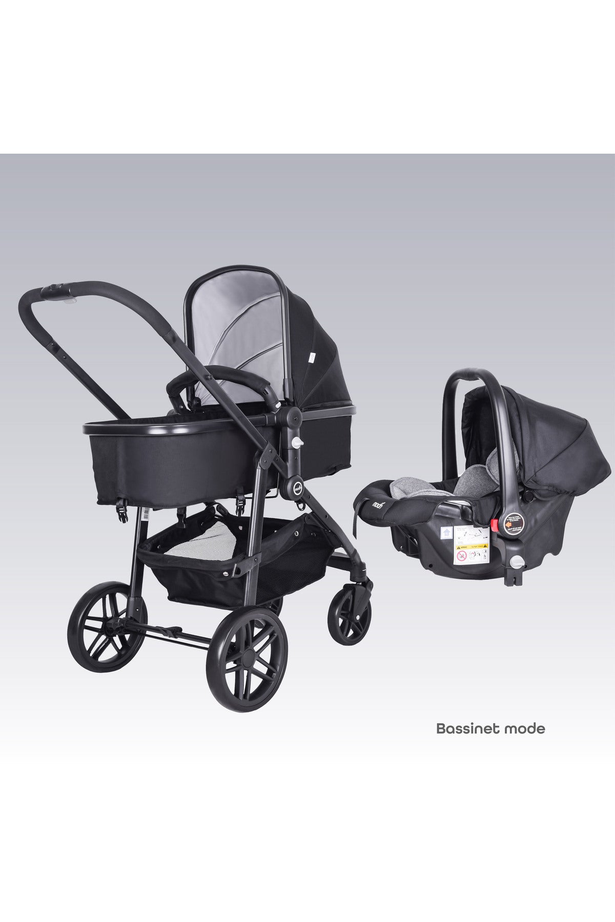 MOON Tres 3 in 1  Travel System -Black