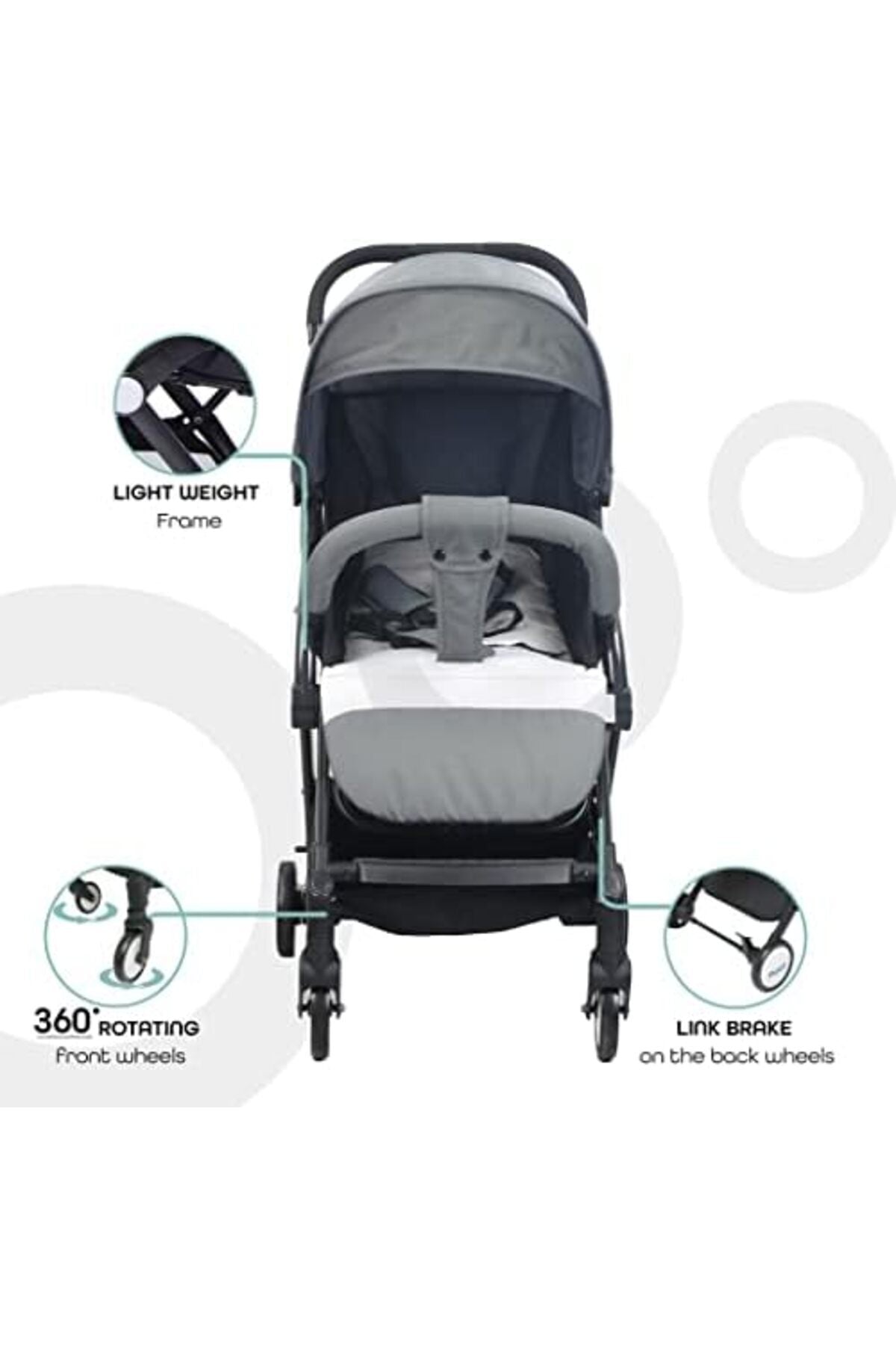 MOON Travel-Lite  - Cabin Stroller,Mid Grey