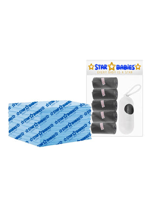 Star Babies Disposable Changing Mat + Scented Bags + Dispenser - Black