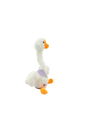 Galaxy Pinky Toy Musical Swing White Goose for Kids, Ring Toss Interactive Plush Goose with Light and Music, Dancing Recording Animal Toy for Toddlers Boys and Girls
