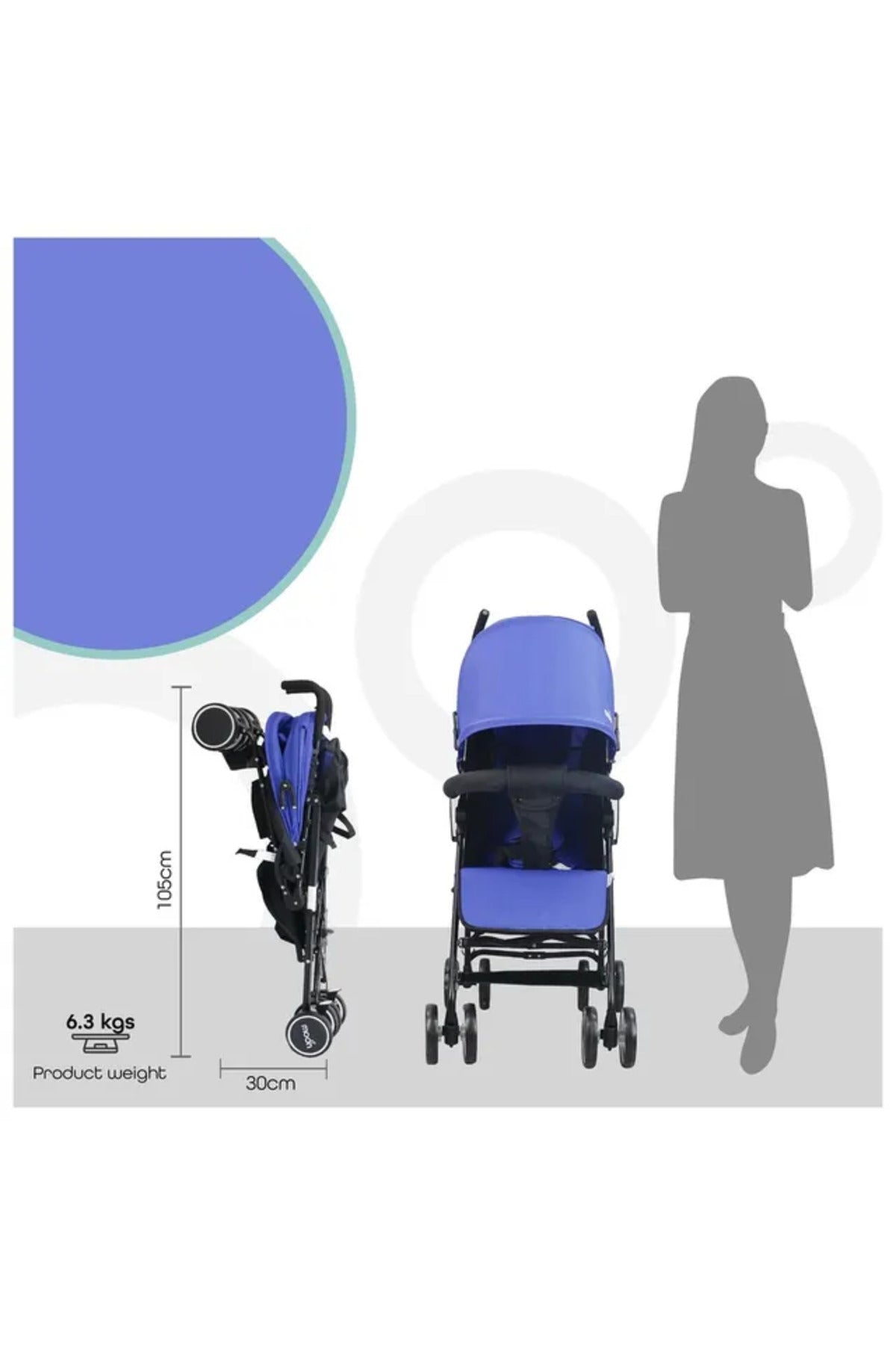 MOON Neo Plus Light Weight Travel Stroller,Royal blue