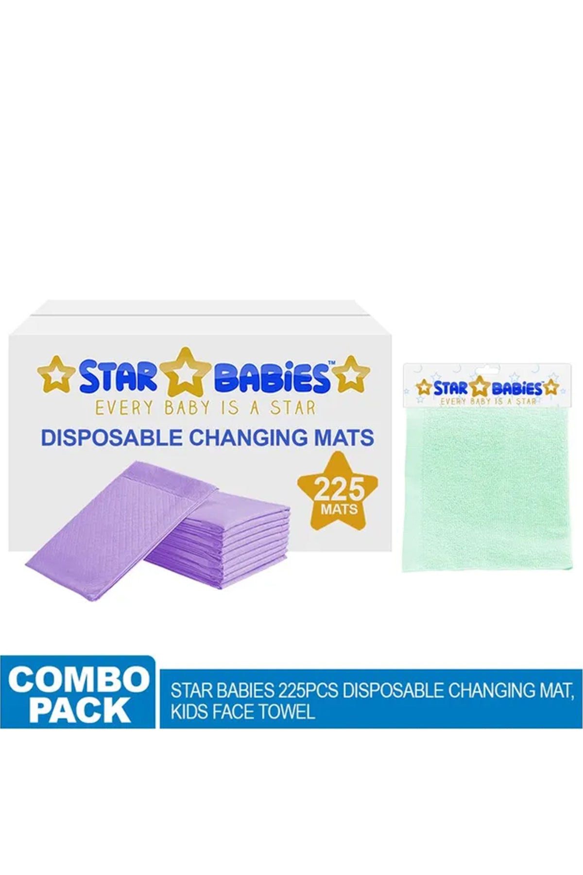 Star Babies - Disposable Changing Mat 225pcs + Towel