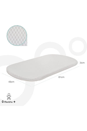 MOON  Crib & Bassinet mattress - toddler mattress, removable cover-  0m+, White