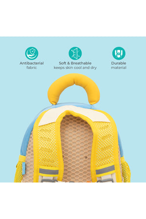 MOON Kids Backpack  – Comfy 3D Design,Padded Straps, Waterproof-Perfect for Preschool, Nursery, Snacks & Lunchbox-Bear/Yellow