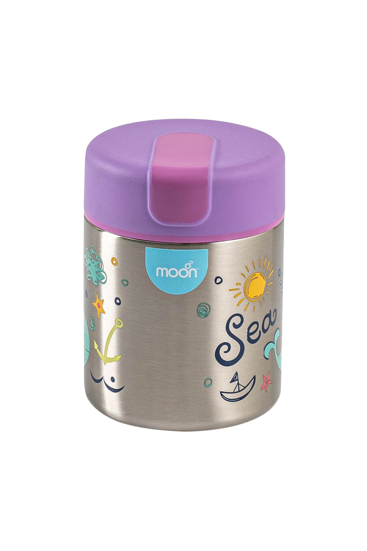 MOON Double Wall SS Food Jar 
10oz 88x88x125mm-Purple