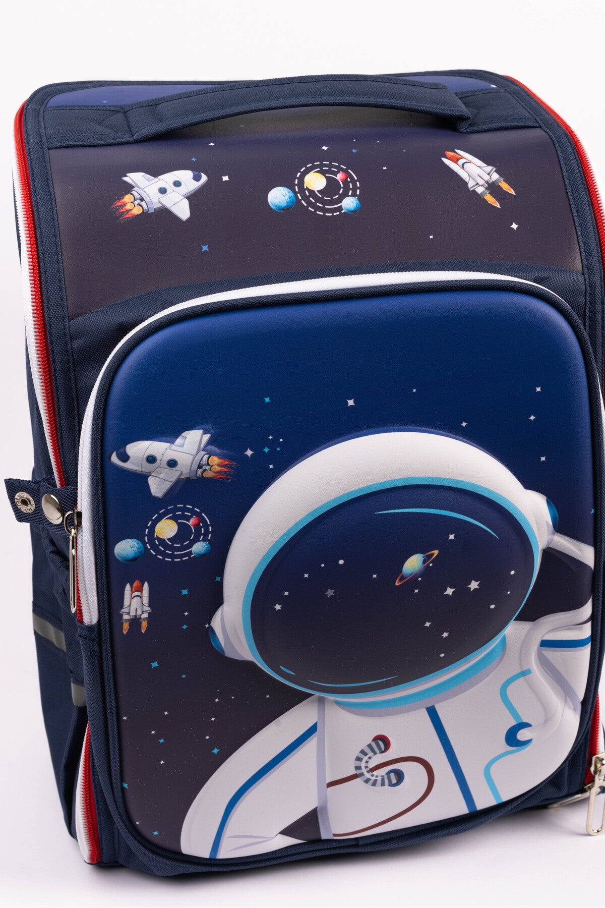 Cocobee-Stylish Astronaut Print Backpack, Adjustable Strap, Secure Zip, 14.9 Inches – Blue