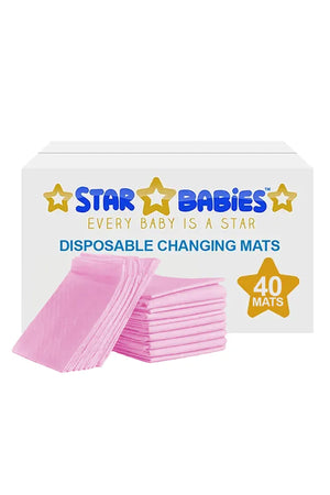 Star Babies - Disposable Changing Mat - L - 45 X 60 cm - 40pcs - Pink