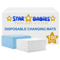Star Babies - Disposable Changing Mats Pack of 100 - Blue/White