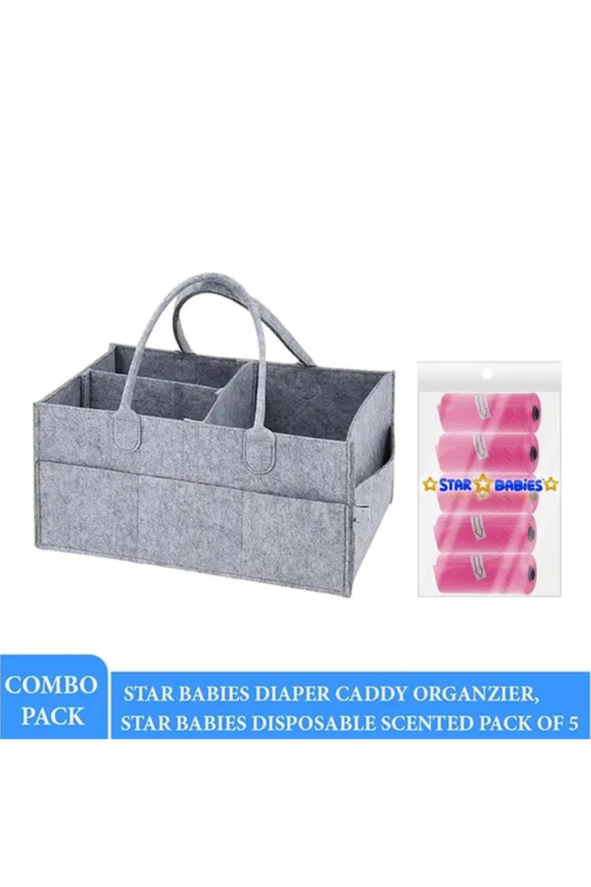 Star Babies - Caddy Diaper Bag w/ Scented Bag - 5pcs - Color May Vary