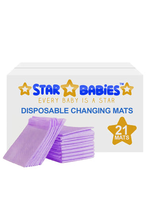 Star Babies - Disposable Changing Mat - Lavender - Large - 21pcs