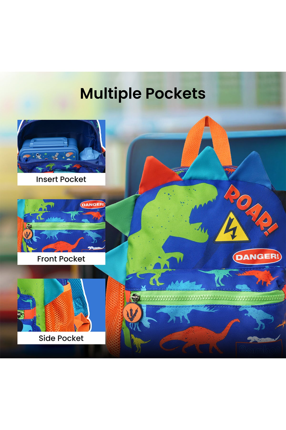 Bamboo Bark insulated kids, childrens, toddler backpack, school bag for nursey