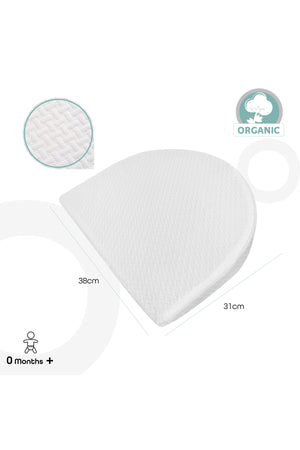 MOON  Organic Universal Crib Wedge - White, Half MOON  organic fabric