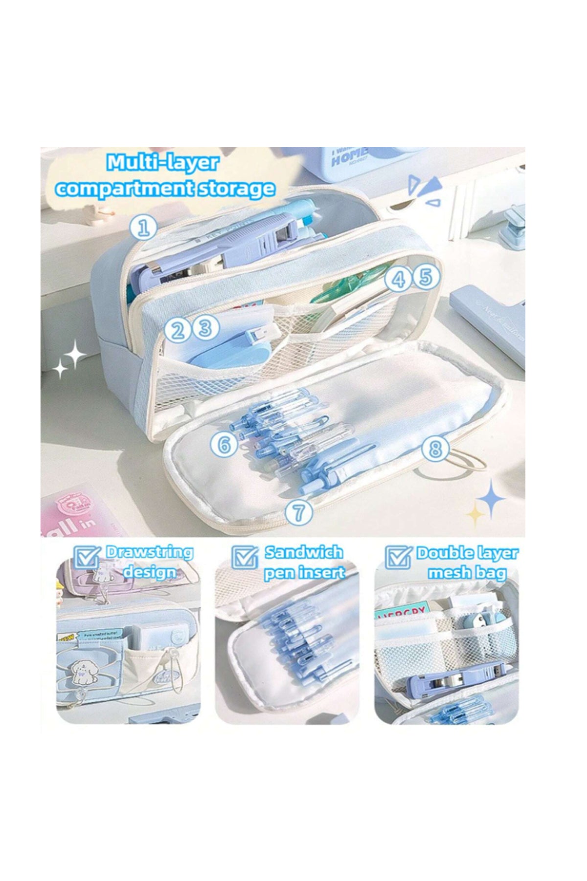 Star Babies - Pencil Case With Handle - Khaki