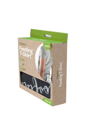 MOON Organic Dual Sided Zippered feeding T-Shirts for Moms ,Easy and Rapid Breastfeeding – Grey