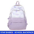 Star Babies School Bag 16-inch solid printed Backpack  - LV