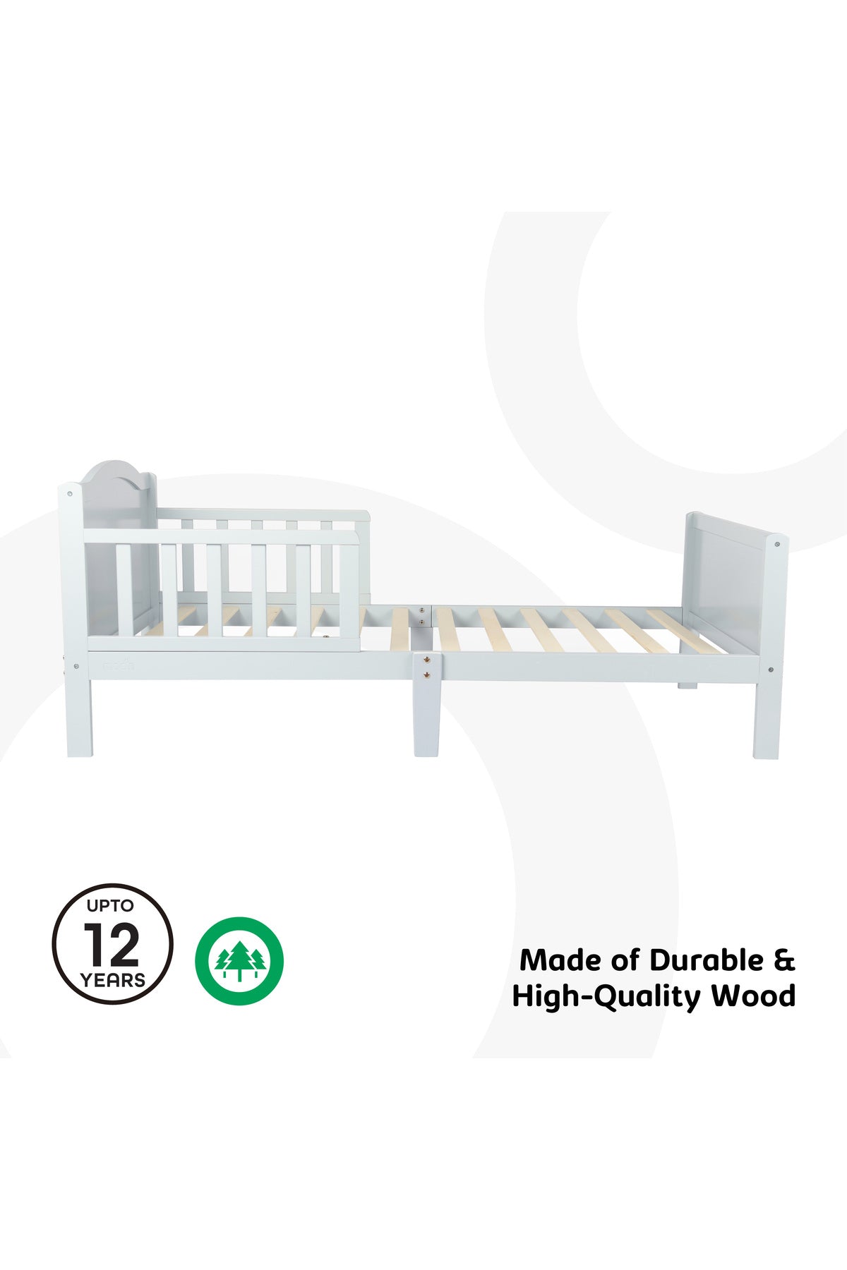 MOON Wooden Toddler Bed(143 x 73 x 60) -Grey