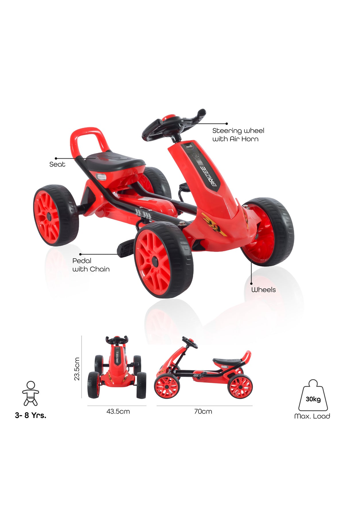 MOON Brizee Baby Go kart - Red