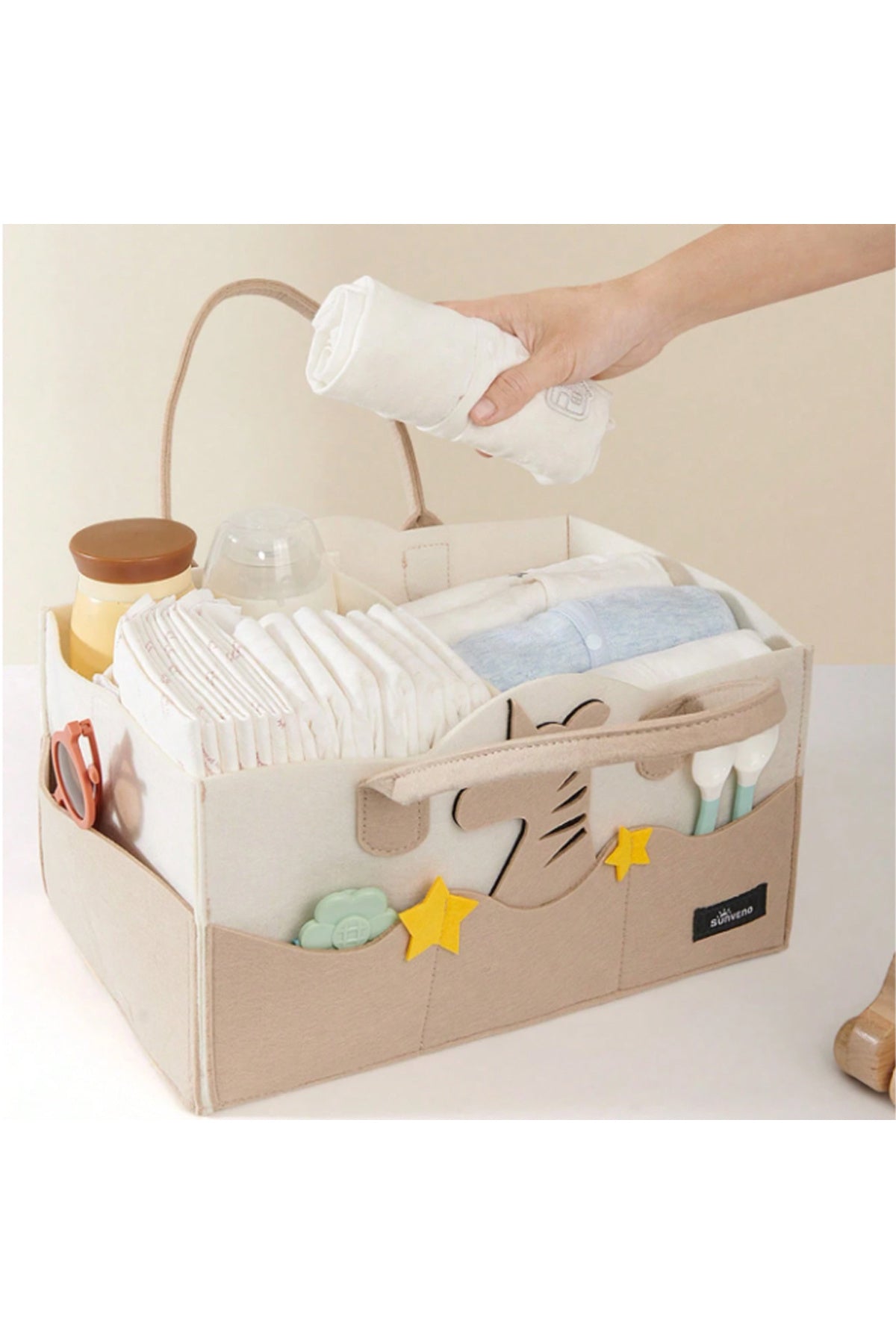 Star Babies Caddy Diaper bag organizer - Multicolor  brown- dino Design