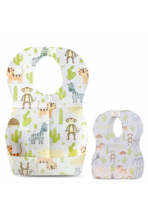 Star Babies 5-Piece Animal Printed Disposable Bibs