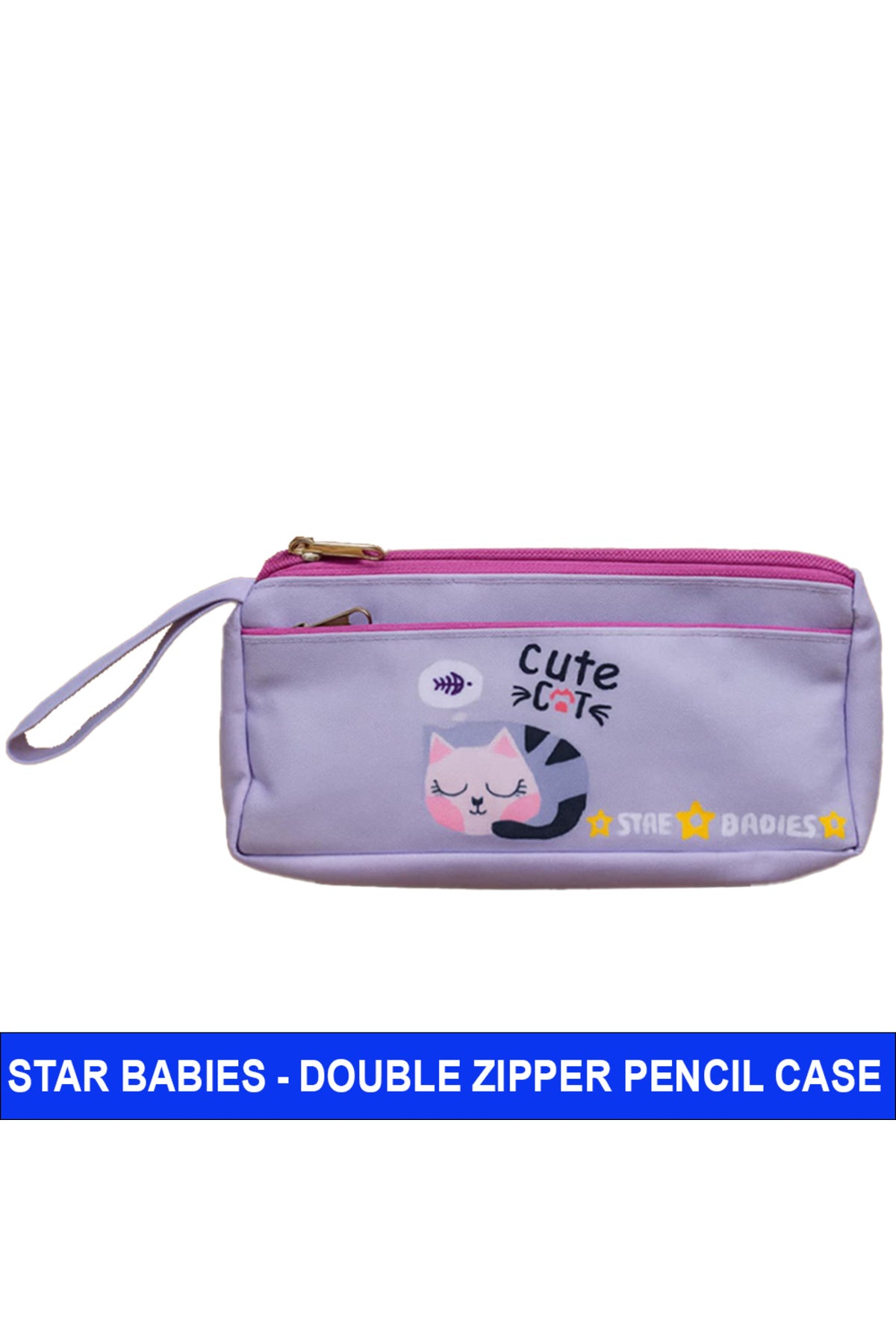 Star Babies - Double Zipper Pencil Case - Cute Cat