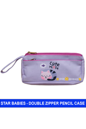 Star Babies - Double Zipper Pencil Case - Cute Cat