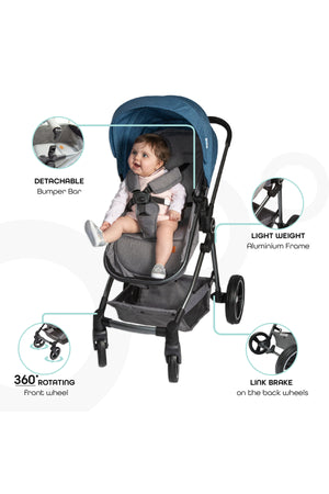 MOON Pro - 2 in 1 Stroller - Blue