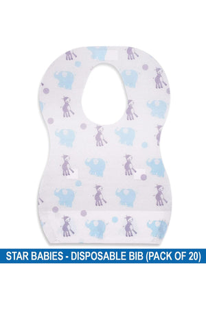 Star Babies Disposable Bibs Pack of 20 - Elephant