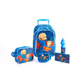 Superman 18" Trolley Bag Set – Includes Lunch Bag, Pencil Case, Water Bottle & Lunch Box – Blue