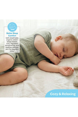 MOON Organic Crinkle Muslin Romper (18-24 Months)- Green
