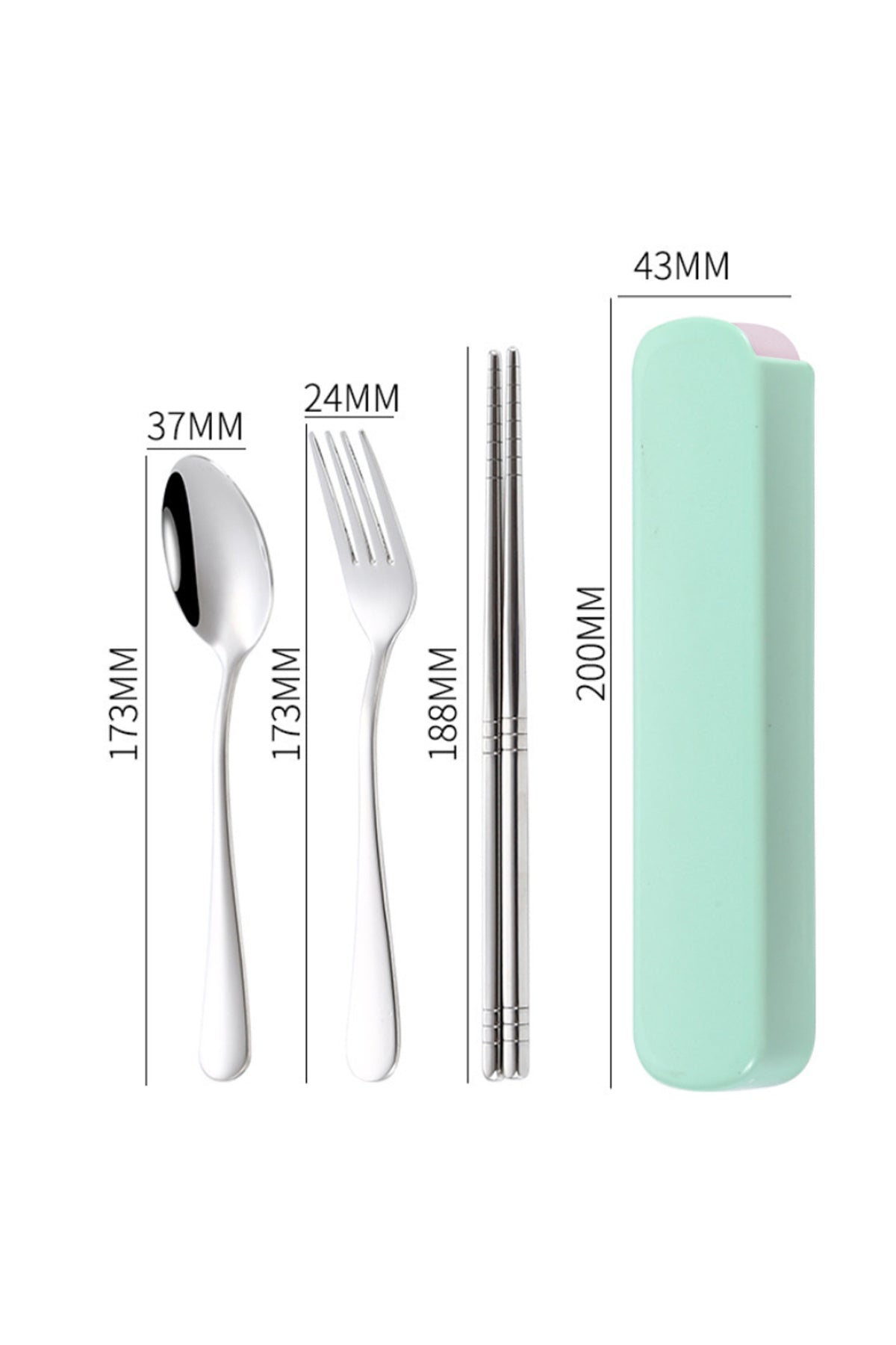 Star Babies - Spoon, Fork & Chopsticks Set - Green