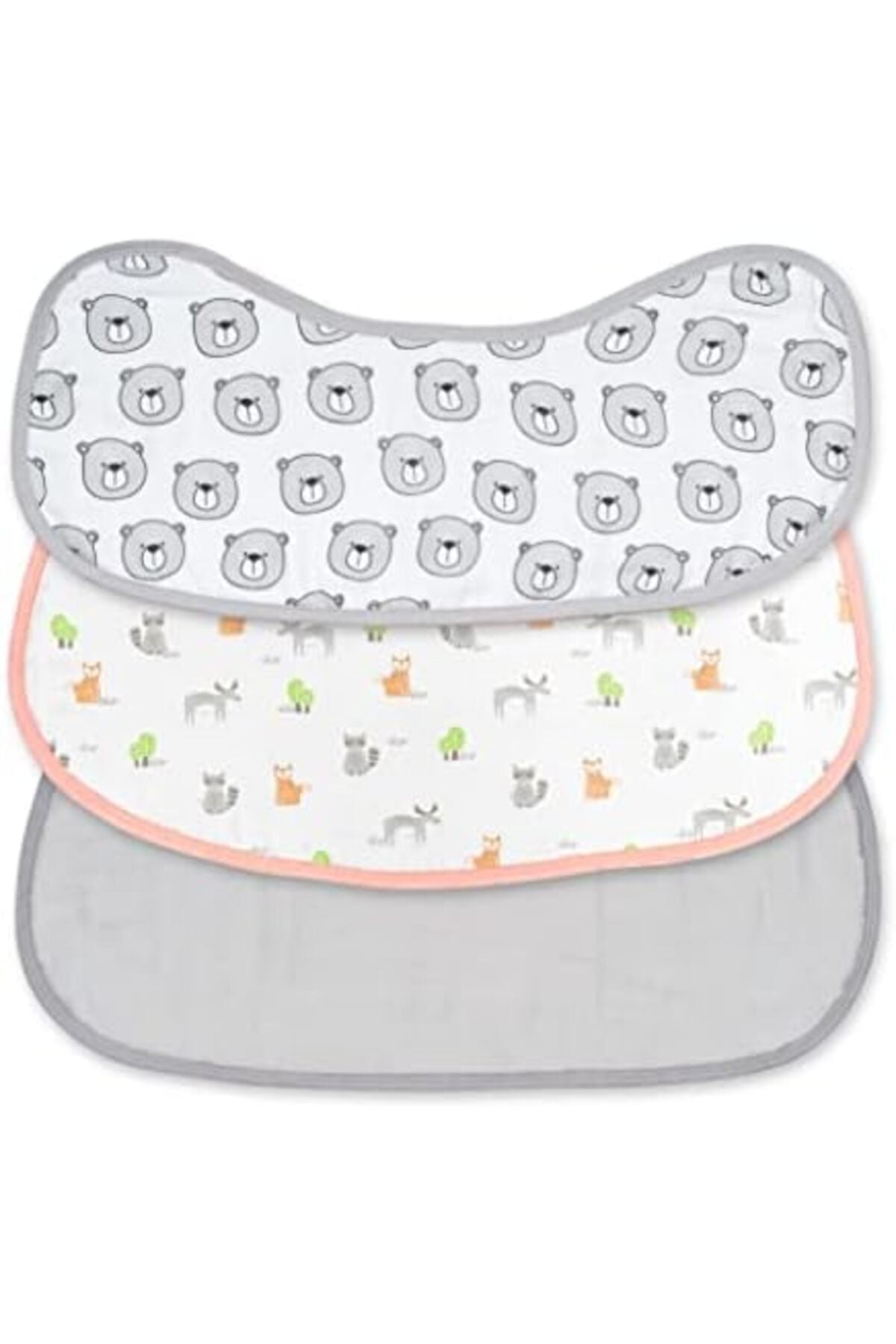 MOON Organic Burpy Cloth. (8 Layer)-Bear, Forest,& grey