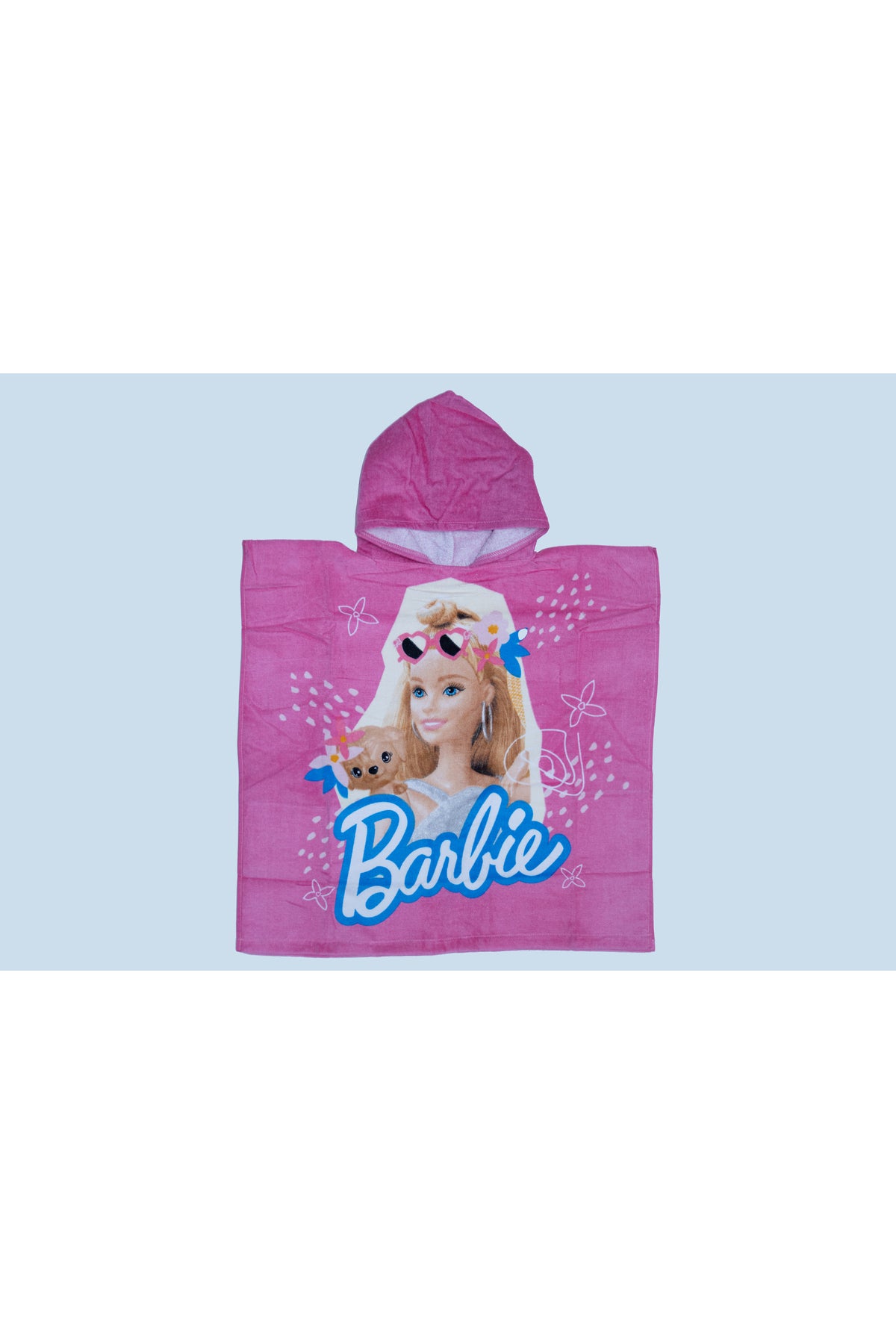Barbie Kids Poncho Towel – Soft Hooded Towel For Girls – Pink