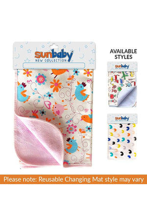 Sunbaby REUSable Changing Mats, Pink/Blue/White, Piece Of 1