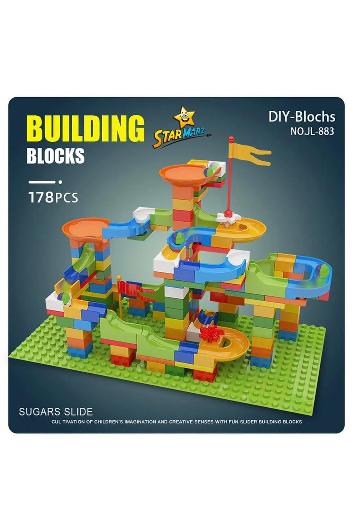 StarMarz 178-Piece Building Blocks Set With Table, Chair, Storage & Pen – Multicolor