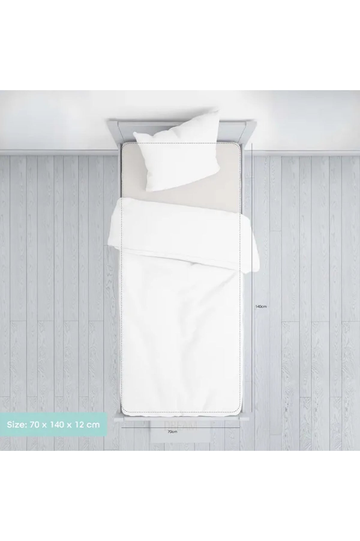 MOON  Premium 100% Cotton Terry, Breathable Waterproof Mattress Protector sheet with Skirt fit - 140x70x12 cm
