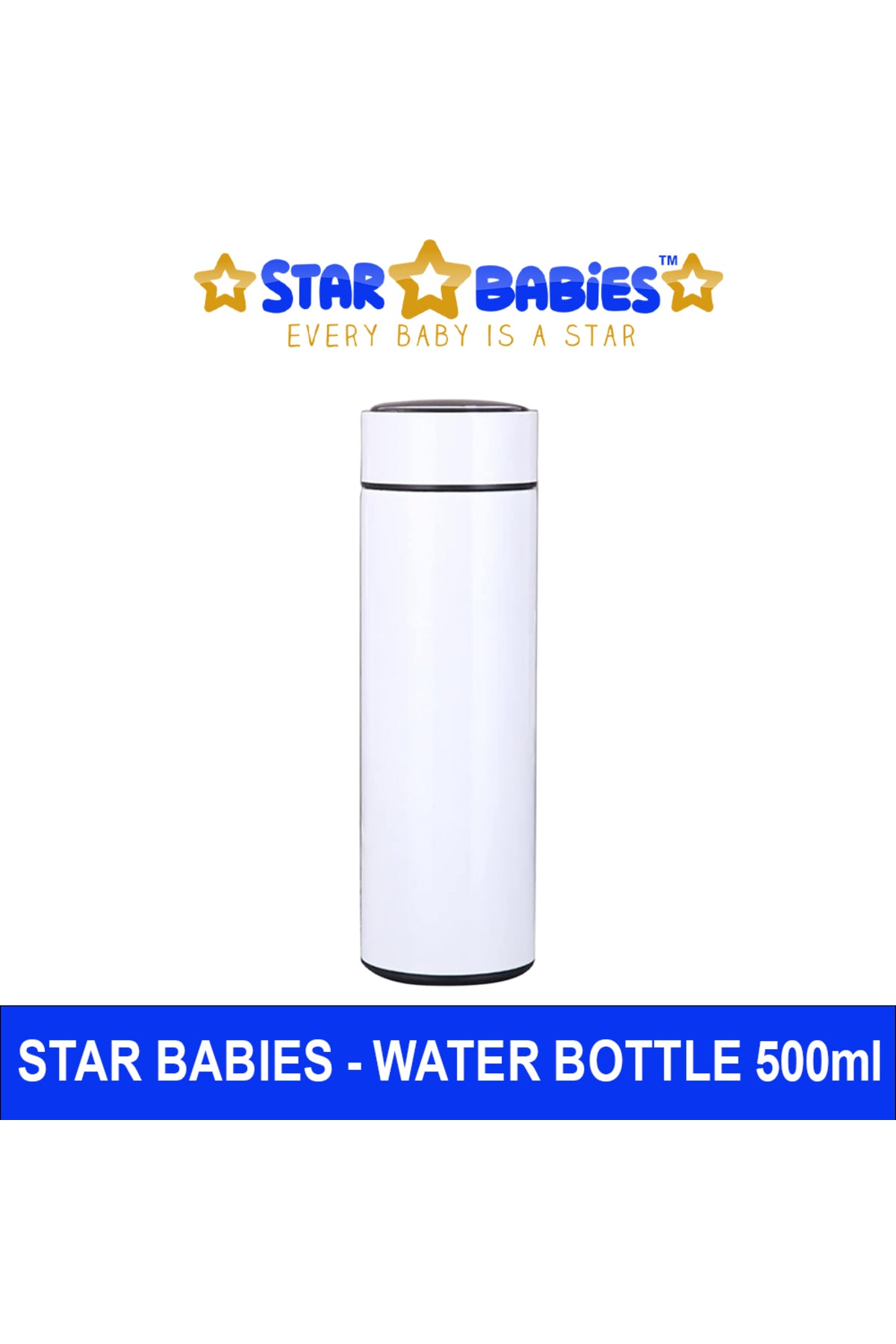 Star Babies - Insulated Stainless Steel Water Bottle - White - 500ml