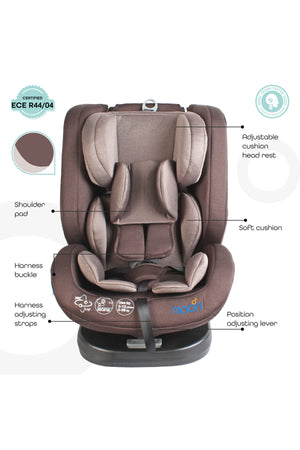 MOON Rover -Baby/Infant Car seat Group:(0+,1,2,3) (0-12 years) 360° Rotate  - Brown