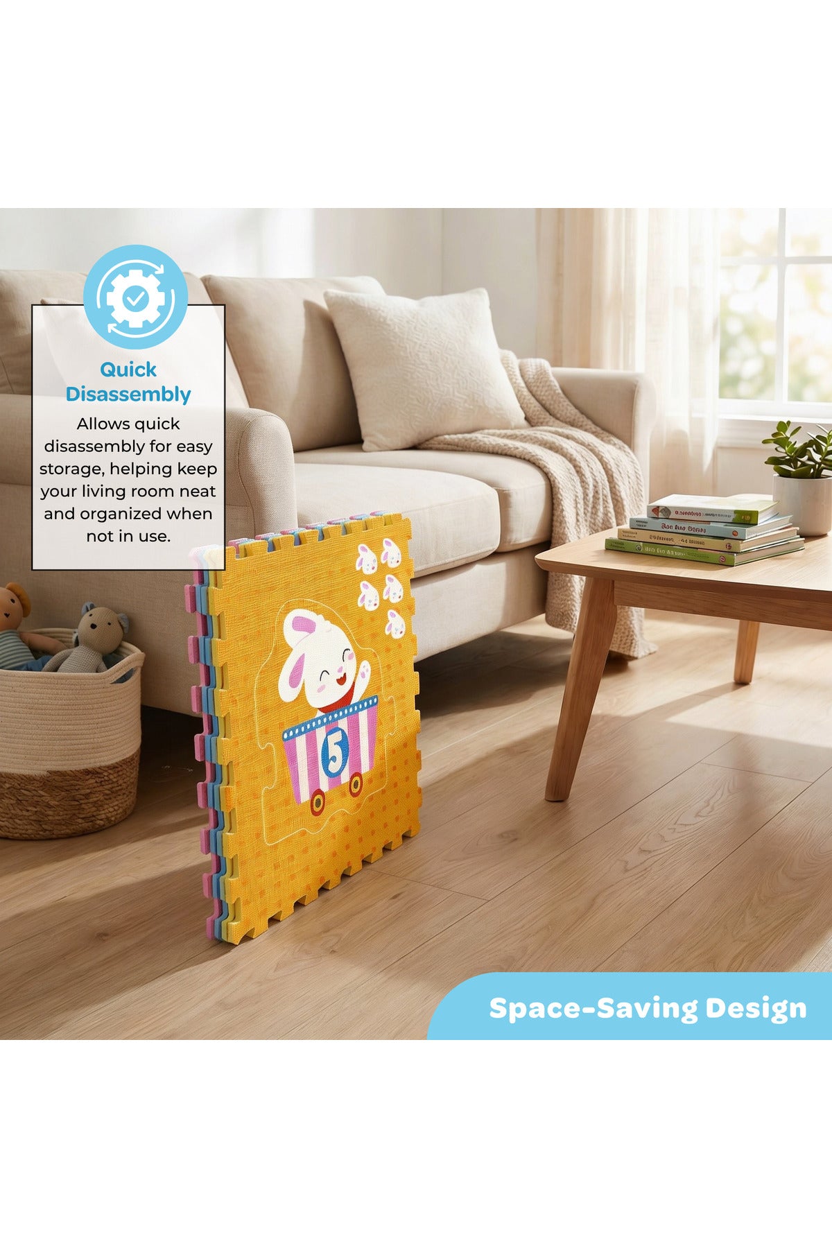 MOON Safari Baby Playmat | EVA Foam Learning Mat for Toddlers | Multicolour | 10 Months+