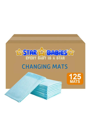 Star Babies - Disposable Changing mats (45x60cm) Large, Pack of 125 - Blue