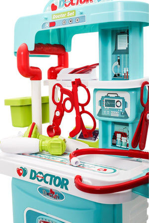 Urban Tots Big Trolly Doctor Set – Comprehensive Medical Kit With Realistic Tools And Accessories-Blue