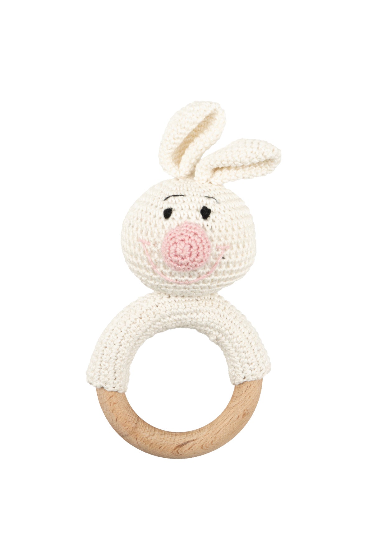 MOON Handcrafted Crochet Ring Rattle Toy-Bunny