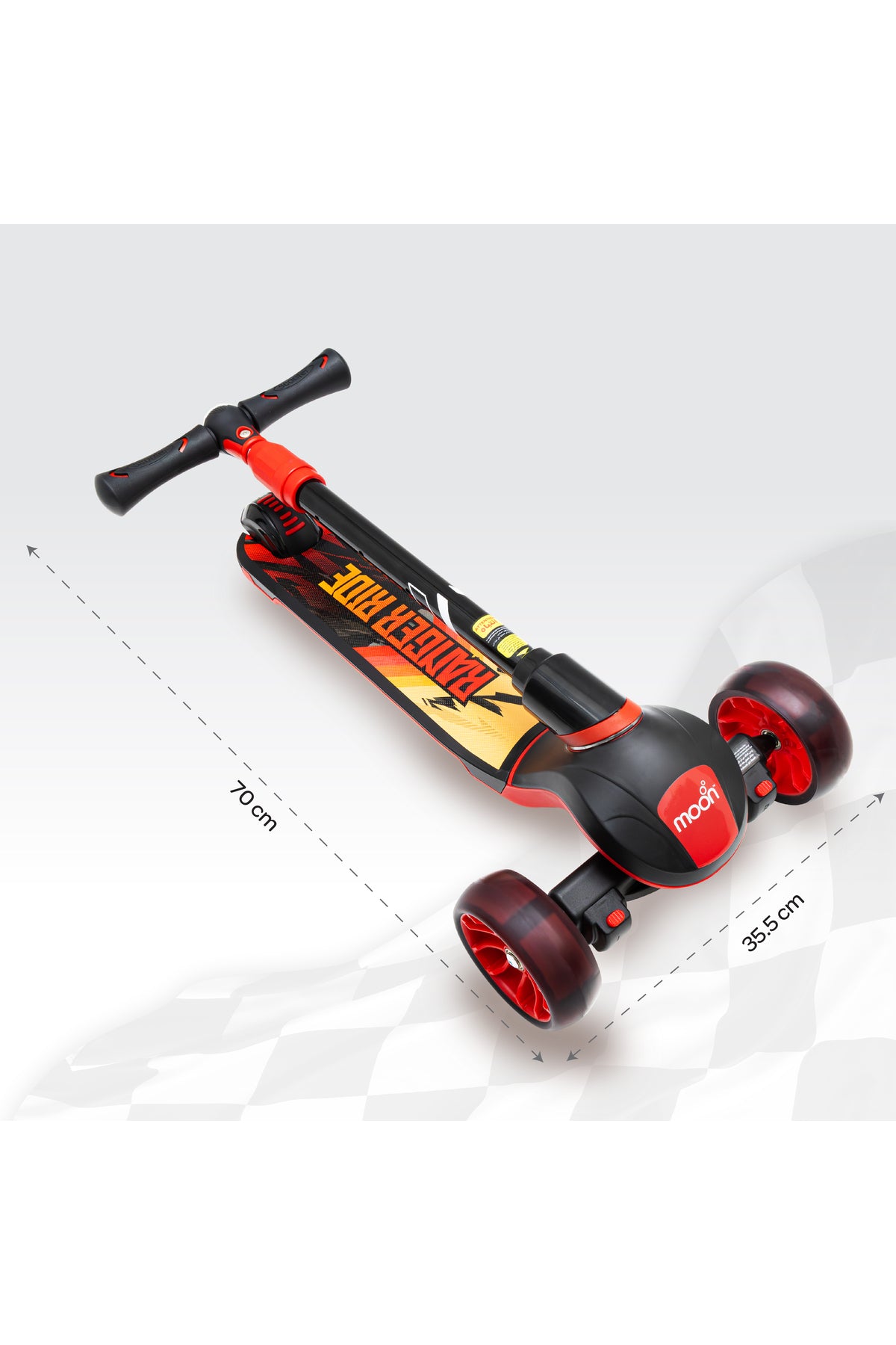 MOON  Ranger Ride kids skate scooter-Red