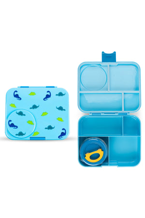 Cocobee Dino Bento Lunch Box With Food Jar, 4 Compartments, Leakproof & Odour-Free, Bpa-Free, 1.67L, Microwave Safe – Blue (3 Years+)