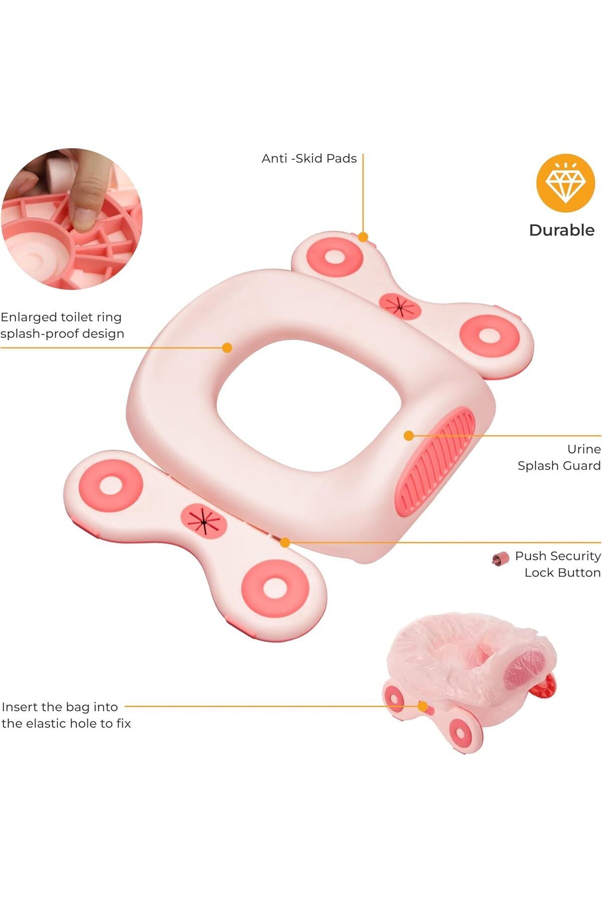 MOON Travel Baby Potty Seat-Pink