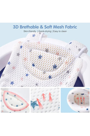 Star Babies - Baby Foldable Bathtub With Thermometer & Bath Seat Support Net, Set - Pink - Pack of 2