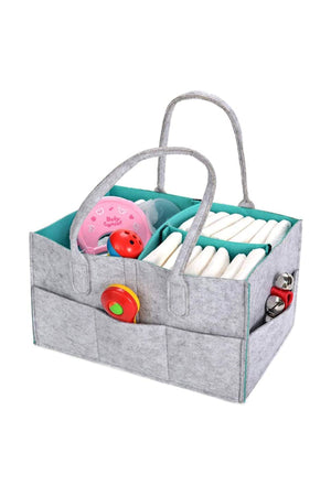 Star Babies Diaper Caddy Organizer - Green & Grey